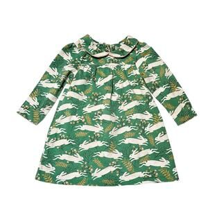 Baby Boden Bunny Print Peter Pan Collar Dress Size 18-24 months